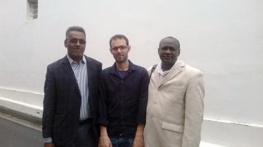 From right, Abdoulkadir Maiga, Mauro Nobili and Elemine Moustapha in Cape Town