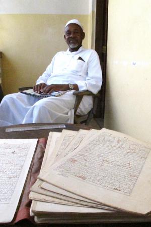 Zuheri Ali Hemed, custodian of the Qur’an tafsir written by his father. Tanga, August 2012. Photo by Ridder H. Samsom